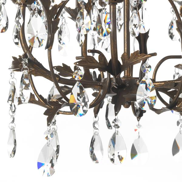 Lustre Botte Fer / Verre cristallin - Nb d'ampoules : 5