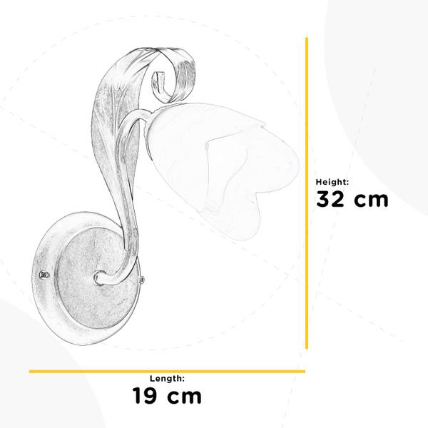 Wandleuchte Sonia Typ B Rame - Ferro - Vetro satinato - 25 x 32 x 19 cm