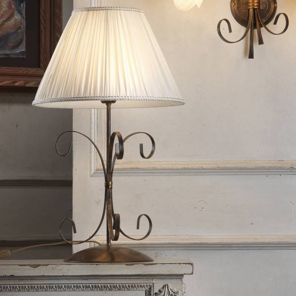 Lampe de table Odino - Type B Verre satiné / Fer - 1 ampoule