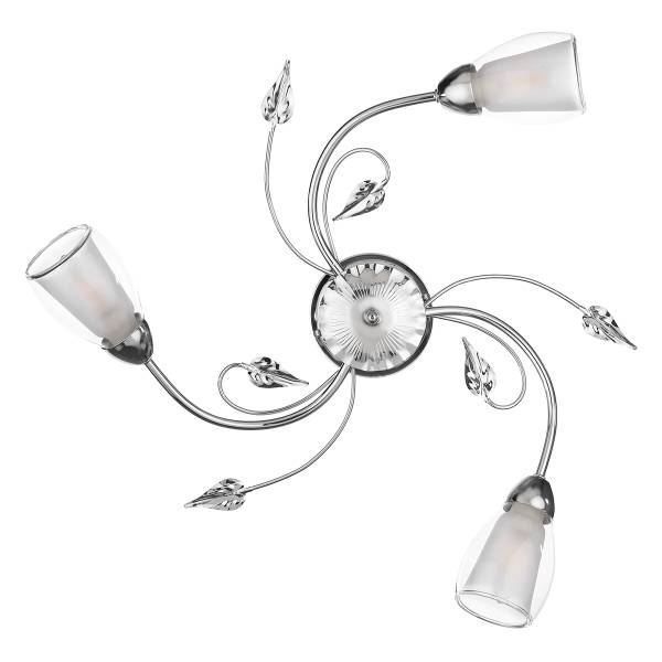 Plafondlamp Liliana type A transparant glas/ijzer - 3-lichts - zilver