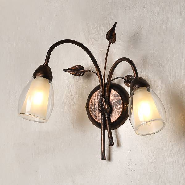 Wandleuchte Liliana Rame - Ferro - Vetro trasparente - 37 x 33 x 20 cm