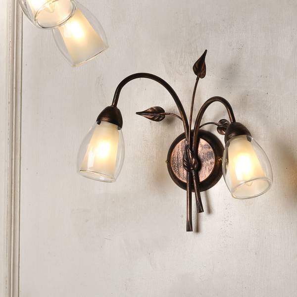 Wandleuchte Liliana Rame - Ferro - Vetro trasparente - 37 x 33 x 20 cm