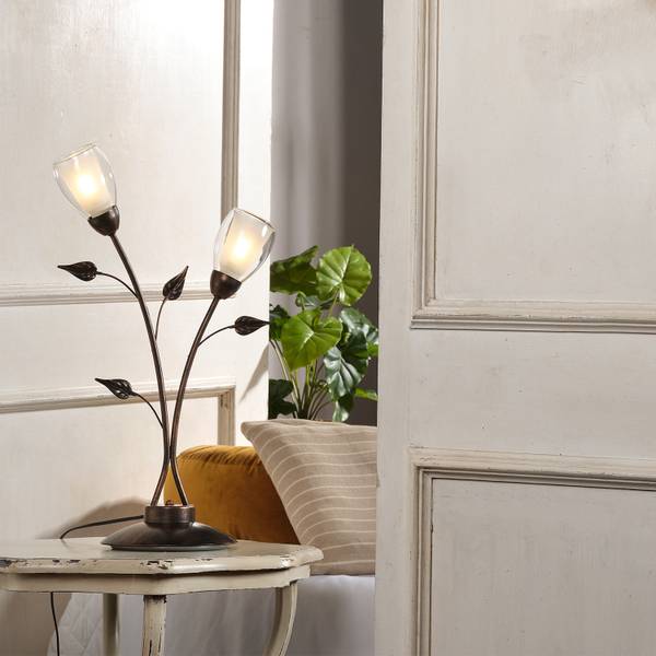 Tischleuchte Liliana Typ B Rame - Ferro - Vetro trasparente - 34 x 60 x 21 cm