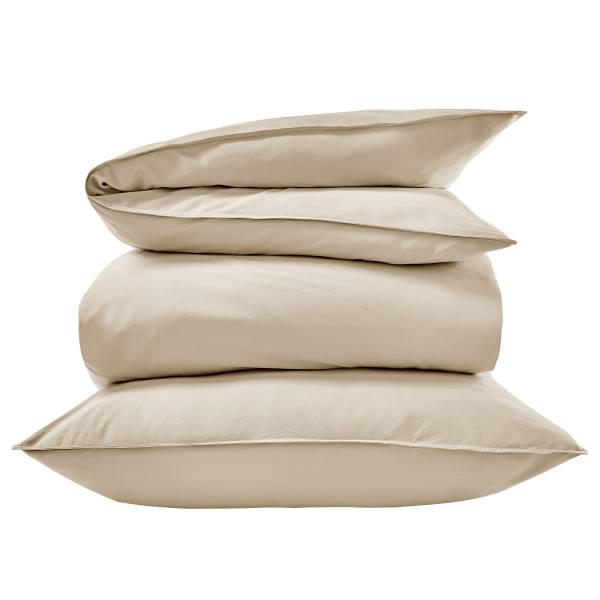 Mako-Satin Bettwäsche NIGHTLIFE DELUXE Baumwolle - Beige - 135 x 200 cm
