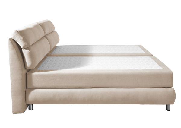 Boxspring Santotís microvezel Enza: crèmekleurig - 200 x 200 cm - bonell-binnenveringsmatras - H2