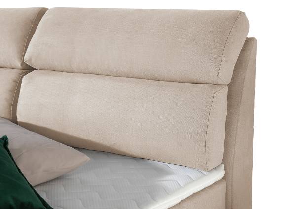 Boxspring Santotís microvezel Enza: crèmekleurig - 200 x 200 cm - bonell-binnenveringsmatras - H2