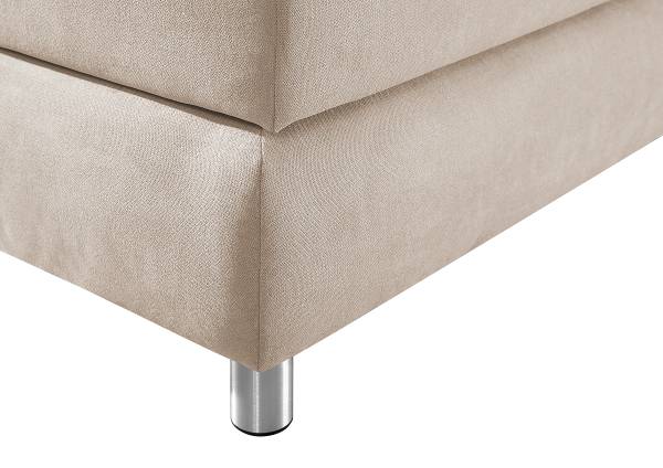 Boxspring Santotís microvezel Enza: crèmekleurig - 200 x 200 cm - bonell-binnenveringsmatras - H2
