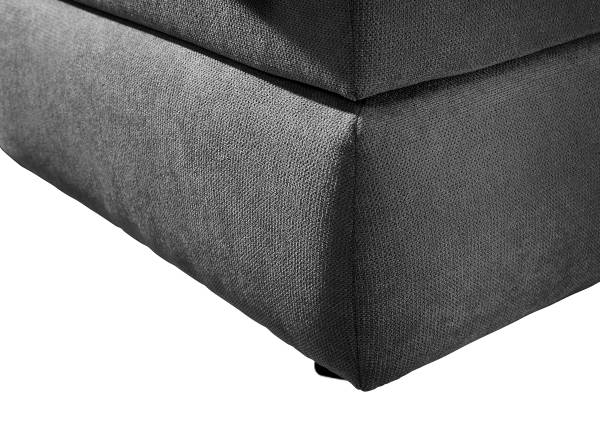 Letto boxspring Barrietas Tessuto strutturato Cosma: nero - 200 x 200cm - Materasso a molle Bonnell - H2