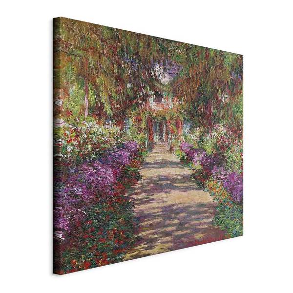 Canvas afbeelding Garden Path in Giverny 80 x 80 cm