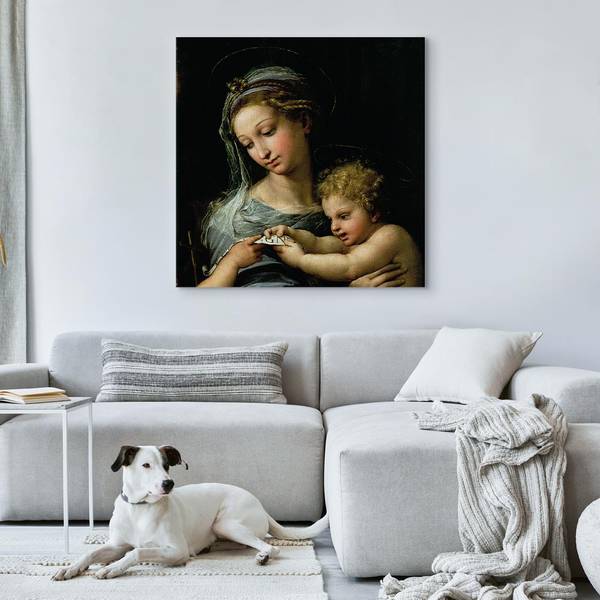 Leinwandbild The Virgin of the Rose Rafael Santi - 40 x 40 cm