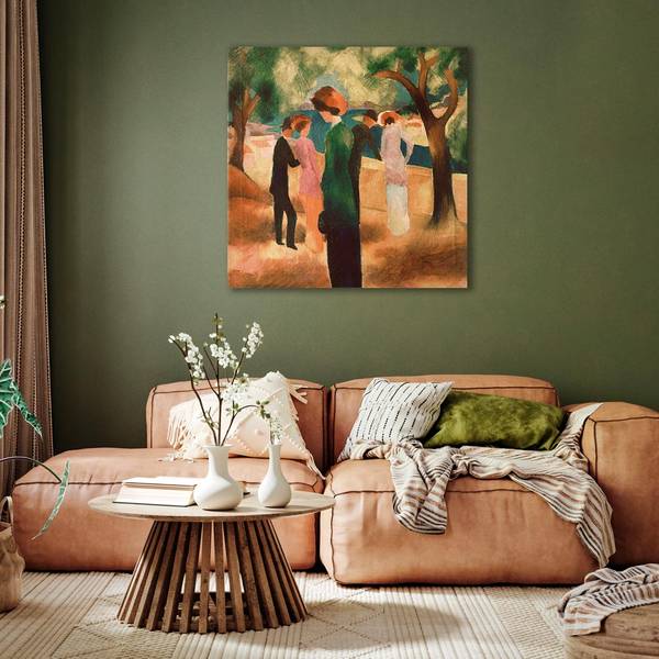 Quadro Lady in Green Jacket August Macke - 40 x 40 cm