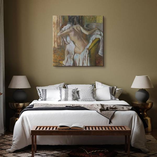 Leinwandbild Woman drying herself Edgar Degas - 40 x 40 cm