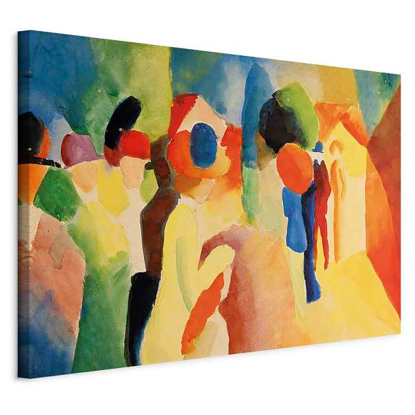 Leinwandbild With a Yellow Jacket August Macke - 90 x 60 cm