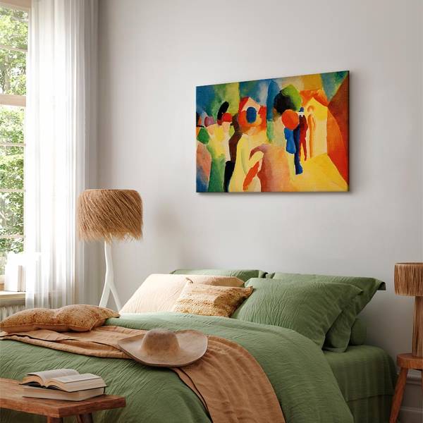 Leinwandbild With a Yellow Jacket August Macke - 90 x 60 cm