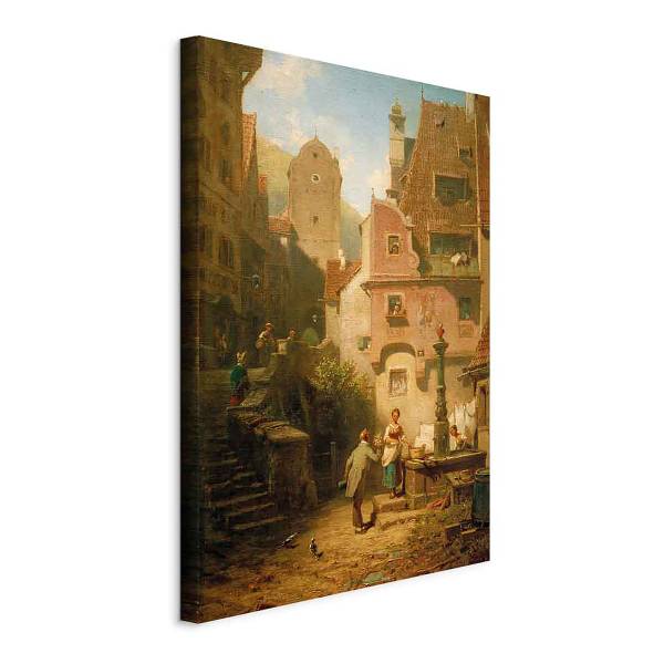 Quadro Gratulant überreicht Blume Carl Spitzweg - 40 x 60 cm