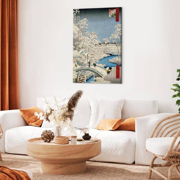 Leinwandbild Drum bridge Utagawa Hiroshige - 40 x 60 cm