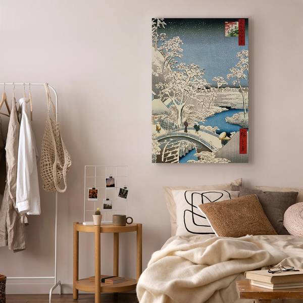 Leinwandbild Drum bridge Utagawa Hiroshige - 40 x 60 cm