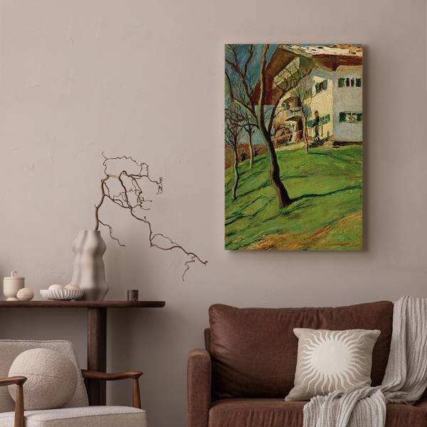 Canvas afbeelding Huis aan de Tegernsee August Macke - 40 x 60 cm