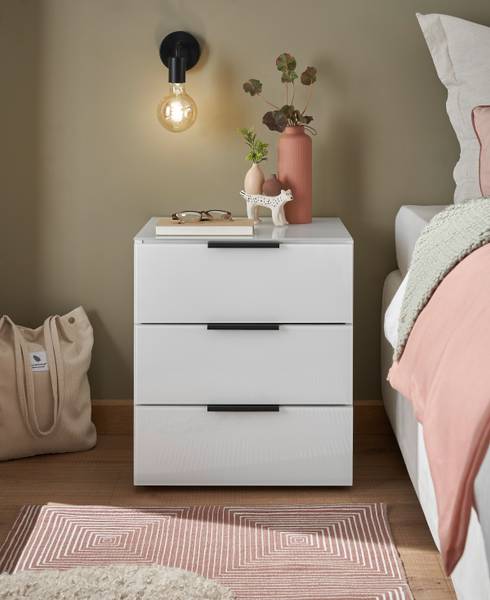 Comodino Mecinilla vetro - Bianco