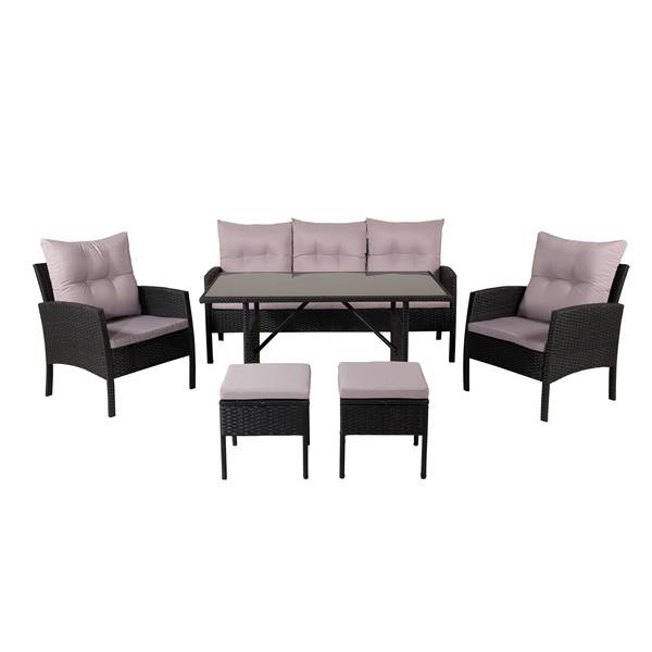 Loungeset Knock Typ A Schwarz - Polyethylen - 158 x 75 x 69 cm