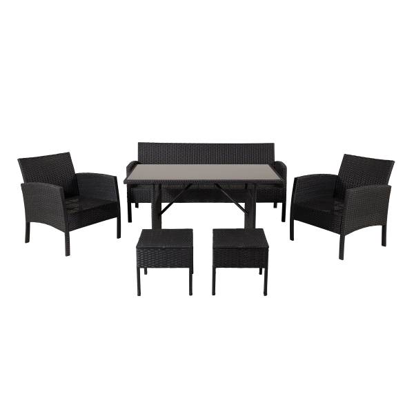 Loungeset Knock Typ A Schwarz - Polyethylen - 158 x 75 x 69 cm
