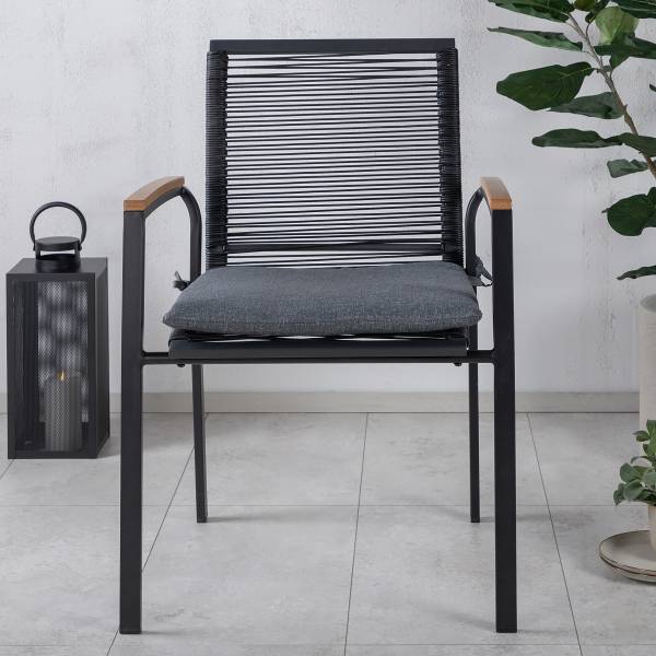 Gartenstuhl Dallas Schwarz - Stahl - 57 x 84 x 64 cm