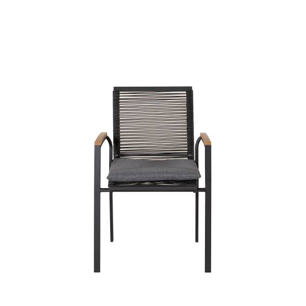 Gartenstuhl Dallas Schwarz - Stahl - 57 x 84 x 64 cm