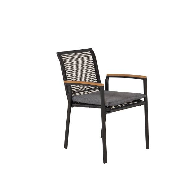 Gartenstuhl Dallas Schwarz - Stahl - 57 x 84 x 64 cm