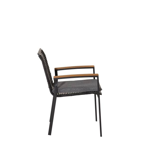 Gartenstuhl Dallas Schwarz - Stahl - 57 x 84 x 64 cm