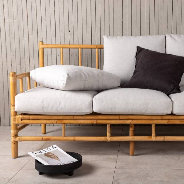 Loungesofa Cane Weiß - Rattan - 180 x 88 x 77 cm