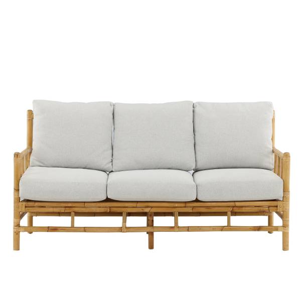 Loungesofa Cane Weiß - Rattan - 180 x 88 x 77 cm