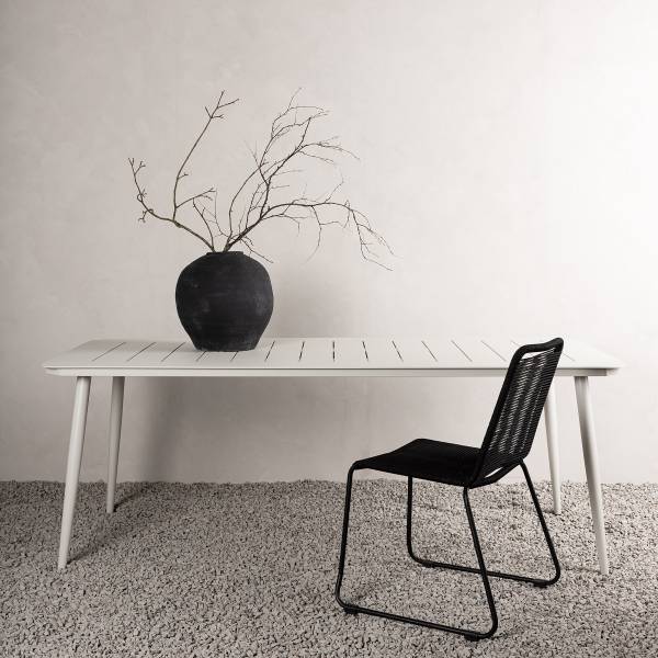 Gartentisch Lina Beige - Aluminium - 90 x 75 x 200 cm