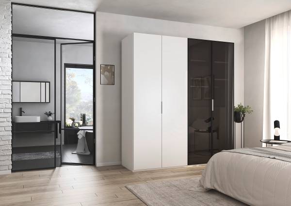 Armadio battente Ricco Bianco alpino - 201 x 223 cm - Basic