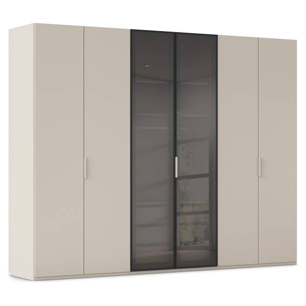 Drehtürenschrank Ricco Grauglas - Kaschmir - 301 x 235 cm - Comfort