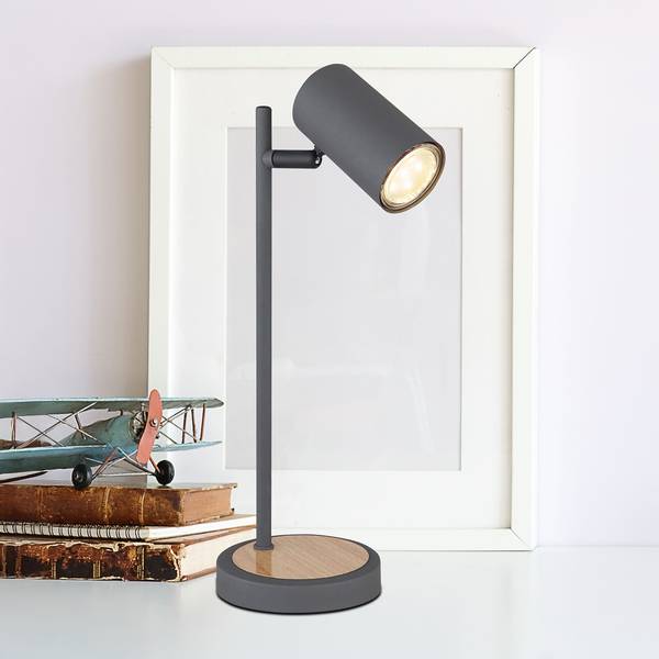 Lampada da tavolo Robby A Ferro - 1 punti luce - Grigio