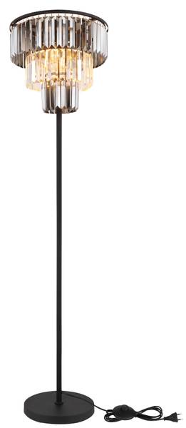 Staande lamp Naxis rookglas/ijzer - 3-lichts