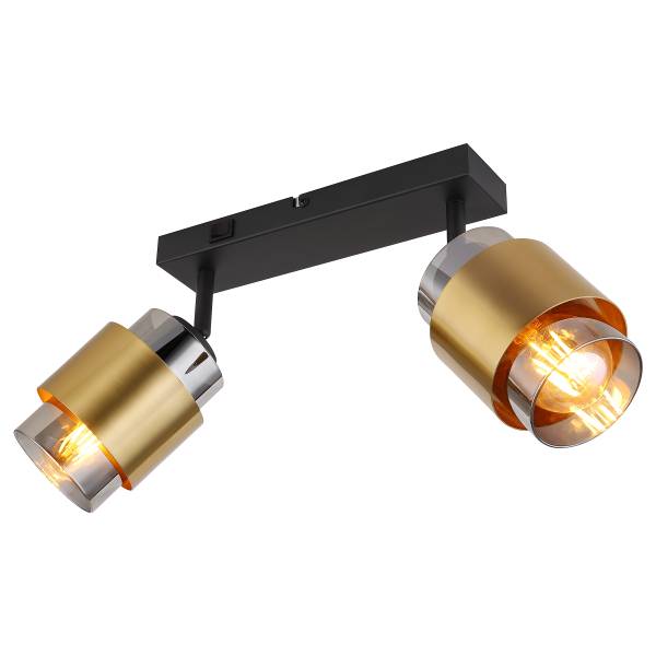 Lampada da soffitto Milley A Vetro fumé / Ferro - Numero di lampadine necessarie: 2