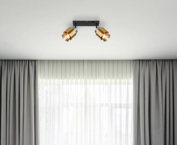 Lampada da soffitto Milley A Vetro fumé / Ferro - Numero di lampadine necessarie: 2