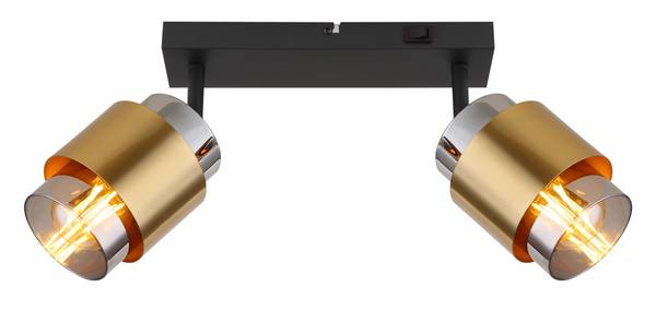 Lampada da soffitto Milley A Vetro fumé / Ferro - Numero di lampadine necessarie: 2