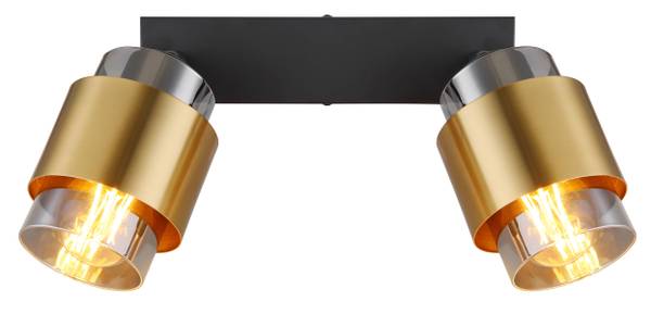 Lampada da soffitto Milley A Vetro fumé / Ferro - Numero di lampadine necessarie: 2