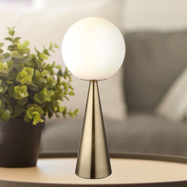 Lampada da tavolo Pinpal Vetro opalino / Ferro - 1 punti luce - Ottone