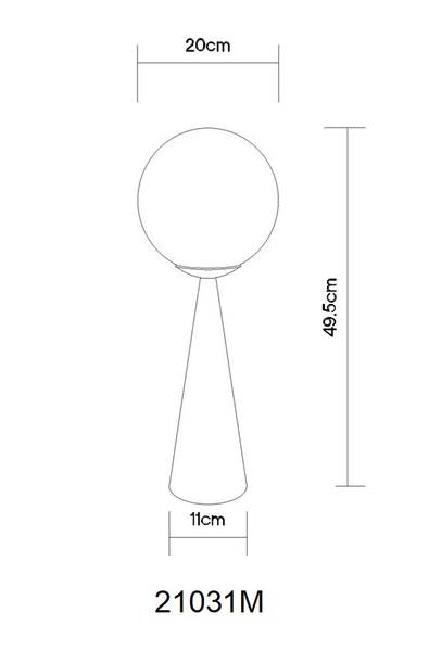 Lampada da tavolo Pinpal Vetro opalino / Ferro - 1 punti luce - Ottone