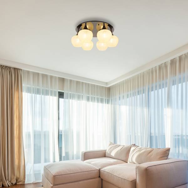 Plafondlamp Maxy type E transparant glas/chroom - 6-lichts