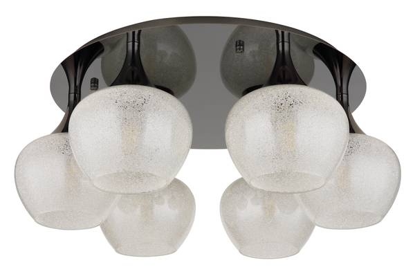 Plafondlamp Maxy type E transparant glas/chroom - 6-lichts