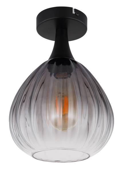 Plafondlamp Olsen type B rookglas/ijzer - 1-lichts