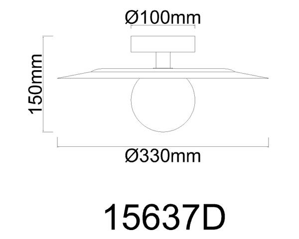 Plafondlamp Riga type C acrylglas/ijzer - 1-lichts