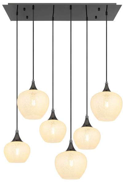 Lampada a sospensione Maxy K Vetro trasparente / Cromo - 6 punti luce