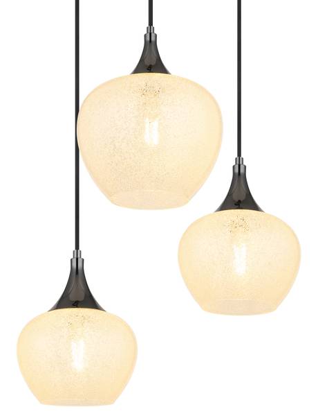 Lampada a sospensione Maxy K Vetro trasparente / Cromo - 6 punti luce