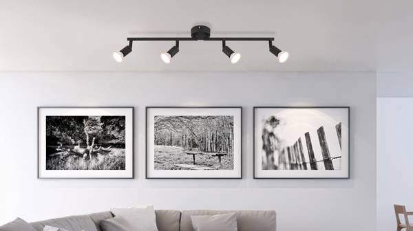 Lampada da soffitto Matrix Ferro - 4 punti luce - Nero