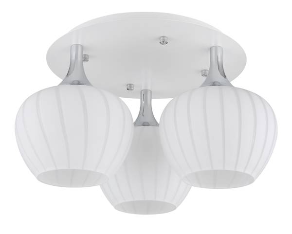 Plafonnier Maxy - Type D Verre opalin / Chrome - 3 ampoules